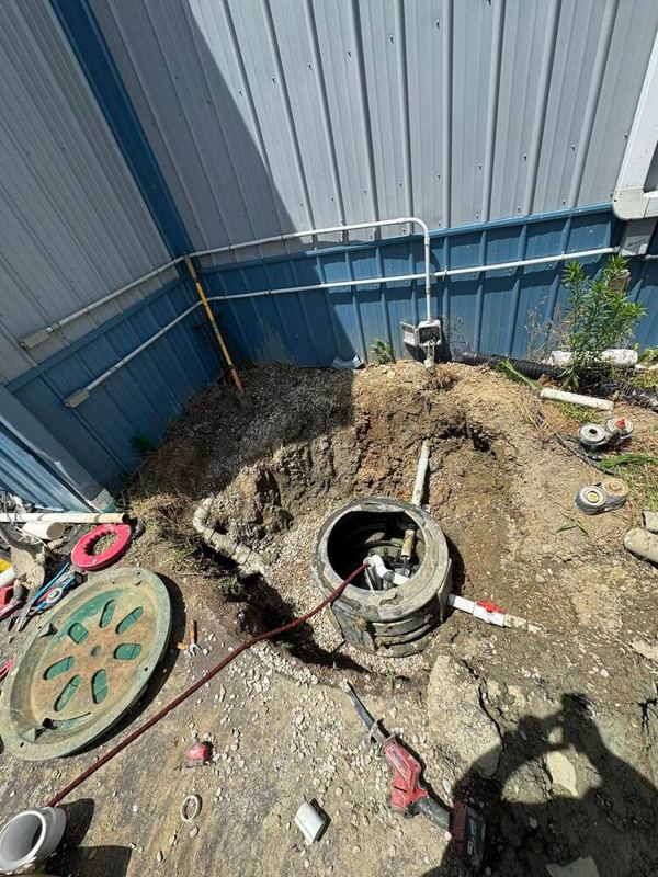 Sewer line excavation and repair
