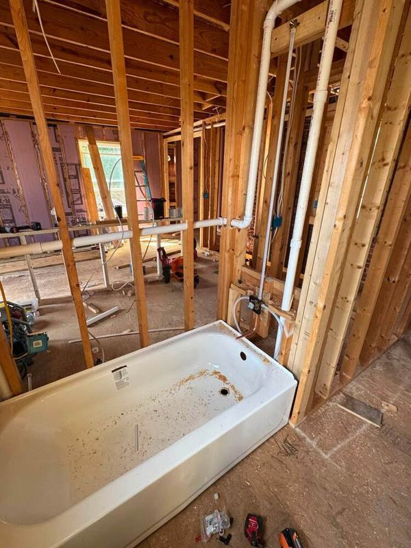 Bathtub rough-in plumbing framing